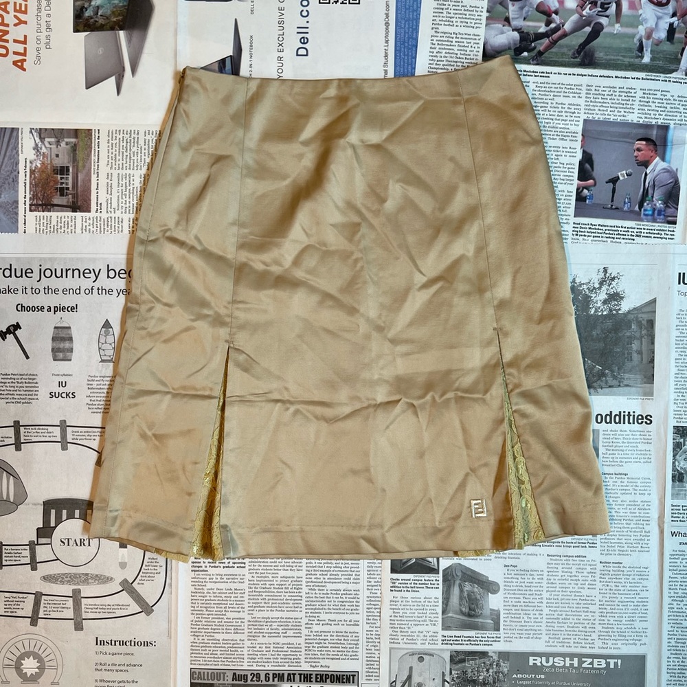Beige Fendi Midi Skirt